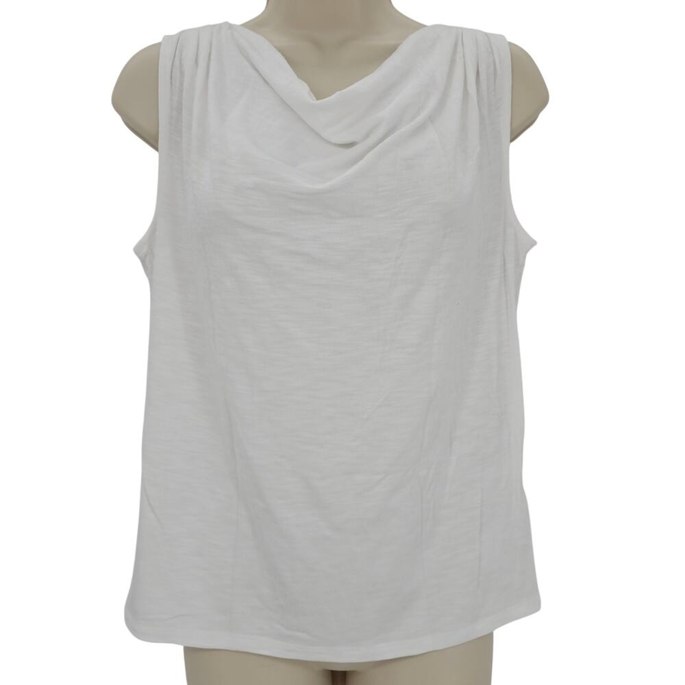 J. Crew Womans size S Sleeveless Cowl Neck Modal Blend Tank Top White CA963 NEW
